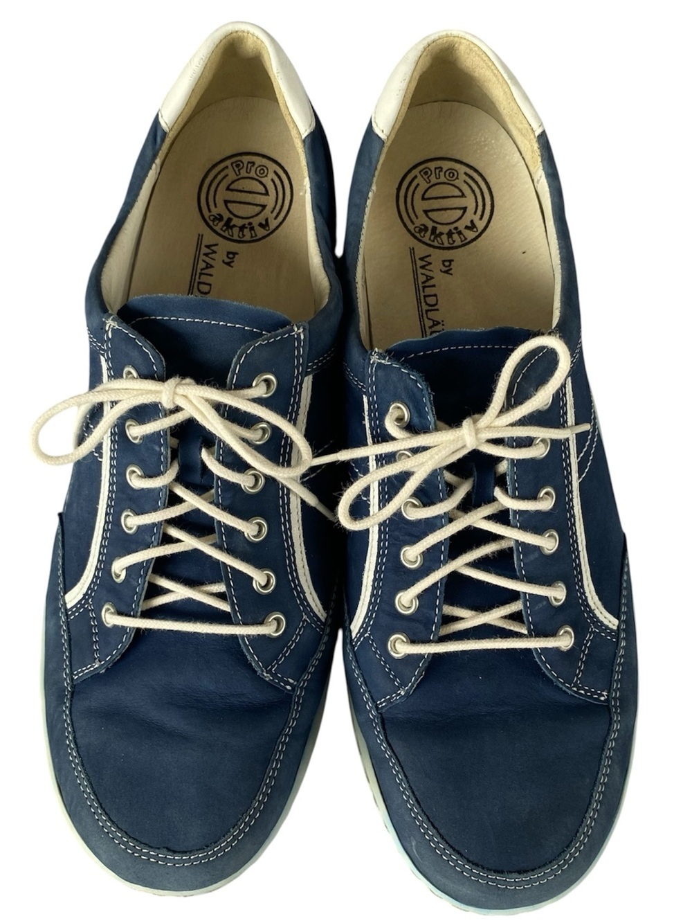 WALDLAUFER Jasmine Henni Shoe Sneakers Suede Blue White Women Size 6